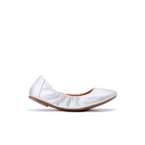 Time and Tru Women's Scrunch Ballet Flats color metalic